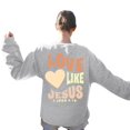 thumbnail image 1 of Bmisegm T-Shirts Graphiques Décontractés à Manches Longues pour Femmes, Col Rond, Chandails en Molleton, Pull-Over, Gris TTG, 1 of 5