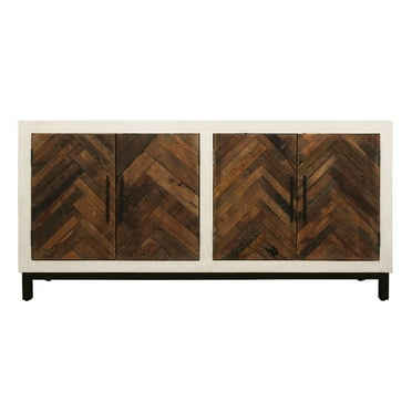 Bayside 4-Door Sideboard with Solid Wood Frame Multi-Color 2-Tone Finish