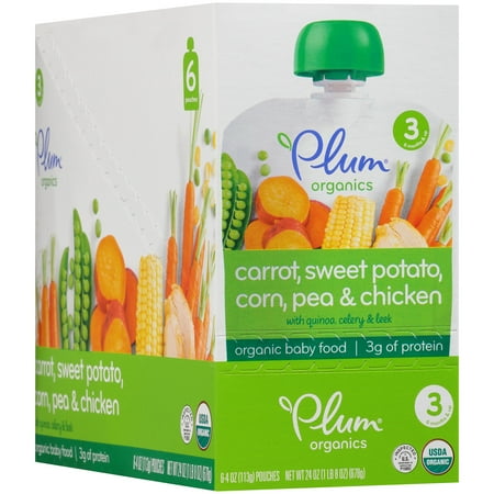 Plum Organics stage 3 Quinoa & Leeks with Chicken + Tarragon Organic Baby Food 6-4 oz. Pouches