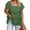 Green, variant on Women's Plus Size Ruffled Chiffon Blous Square Neck Short Sleeve Tiered Top Summer Vacation Top