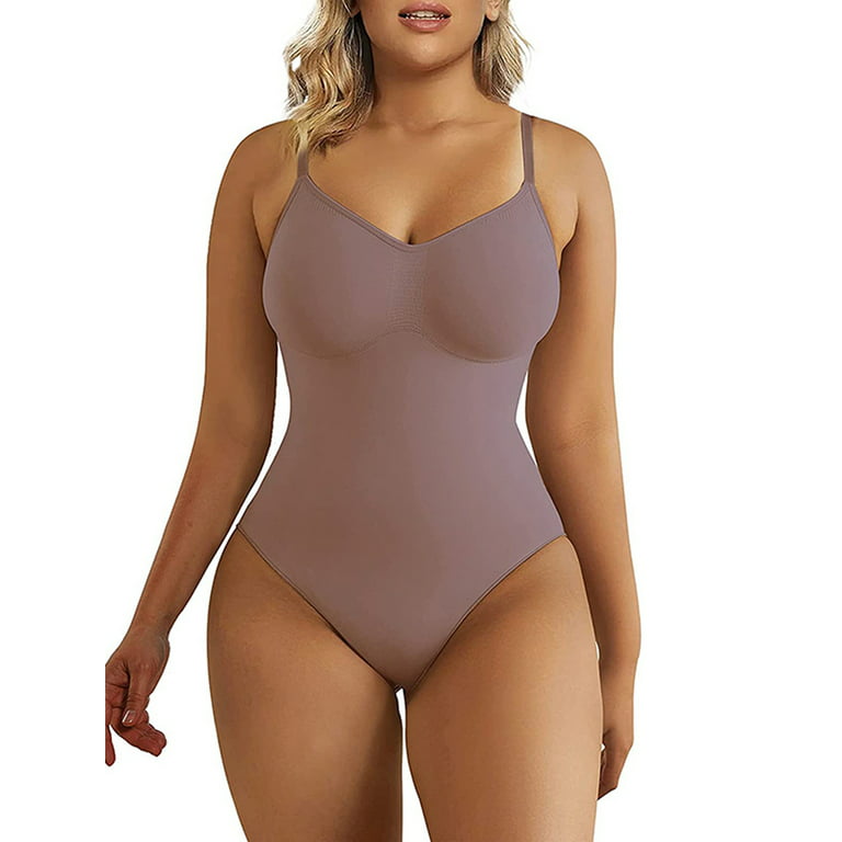 Sprifallbaby Women's Plus Size Cami Bodysuits, Summer Sleeveless Spaghetti  Strap Tummy Control Seamless Shapewear S-XXXL