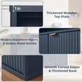 thumbnail image 5 of Farmhouse 55.1"W Kitchen Buffet Cabinet with Storage Door & Adjustable Shelves, Fluted Door Wood Sideboard LELELINKY Coffee Bar with for Dining Room, Navy, 5 of 8