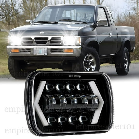 5x7 7x6 inch LED Headlight Hi/Lo Beam Halo DRL for Nissan Pickup Hardbody D21 NX