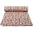 thumbnail image 3 of Yuvancrafts Indian Handmade Kantha Quilt Hand Block Orange Floral Print Twin And Queen Size Kantha Throw Quilt Blanket Cotton Bedsoread, 3 of 3
