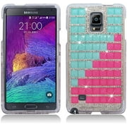 Aimo Wireless Luxury 3D Diamond Case for Samsung Galaxy Note 4 - Green/Pink