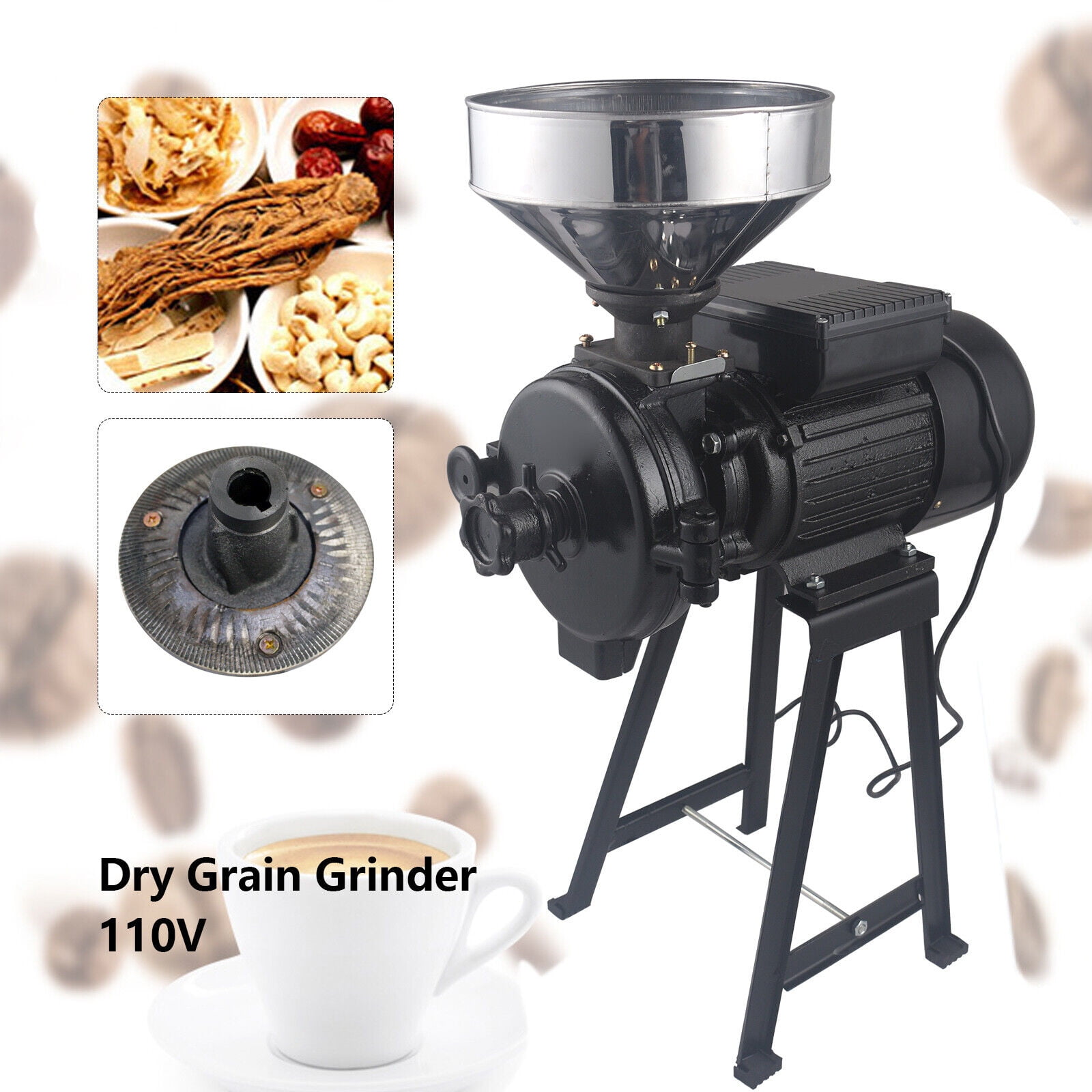 Aiqidi Electric Grinder Grain Corn Mill Wheat Feed Flour Dry Cereal