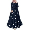 thumbnail image 2 of Elegant Muslim Dresses for Women Long Dress Women Abaya Dress Plus Size Casual Round Neck Loose Sexy Long Sleeve Printed Dress, 2 of 5