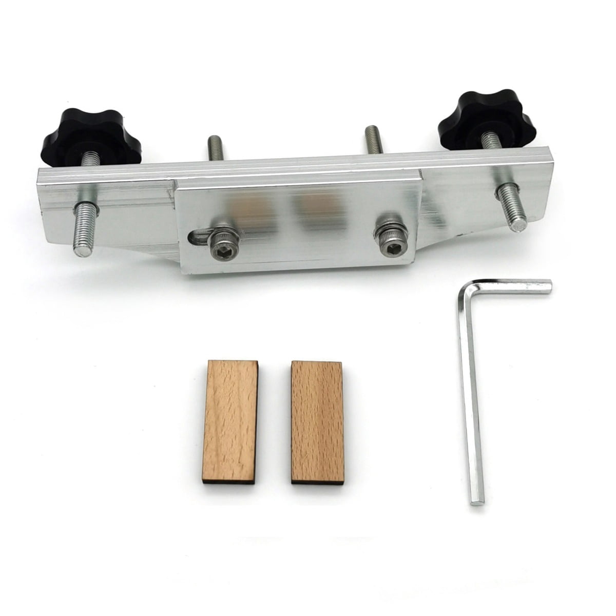 Durable Stainless Steel Guitar Bridge Clamp Assembly Luthier Supply Tool L Wrench With 2 Threaded Outboard Holes