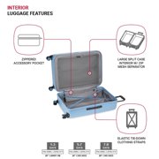 Swiss Gear Wanderlust Pro Lightweight Expandable Spinner, Light Blue, 3-Piece Set(20/24/28)