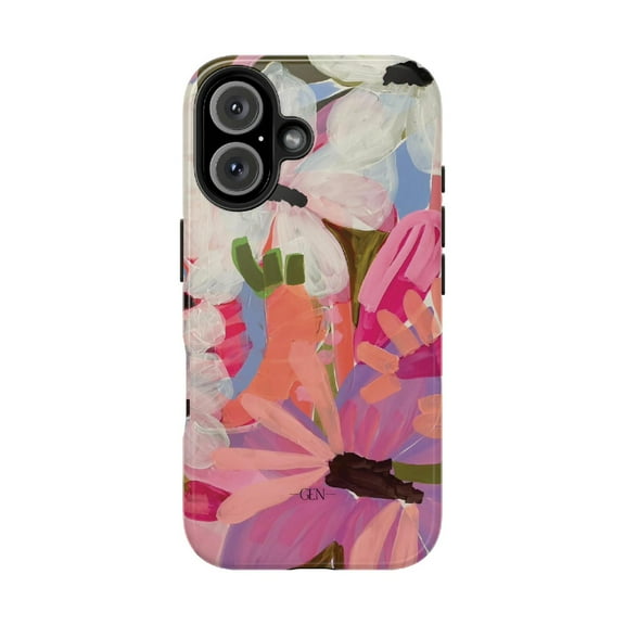 Cases Cover, Bloom Splash Tough Phone Case – Dual-Layer Abstract Floral Design for iPhone 16 Pro Max, 16 Plus, 15, 14, 13, 12, 11, X, Samsung Galaxy S25, S24, S23, S48