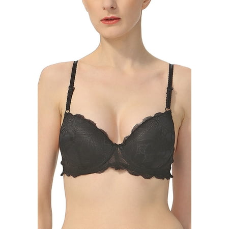 

phistic Women Lace Overlay Extreme Push Up Bra (34A-36C)