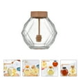 thumbnail image 1 of SHOWERORO 2Pack Hexagonal Glass Storage Jars Honey Holder Simple Design 380ml, 1 of 8