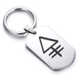 thumbnail image 1 of Stainless Steel Phosphorus Alchemy Symbol Dog Tag Keychain Circle Ring, 1 of 2