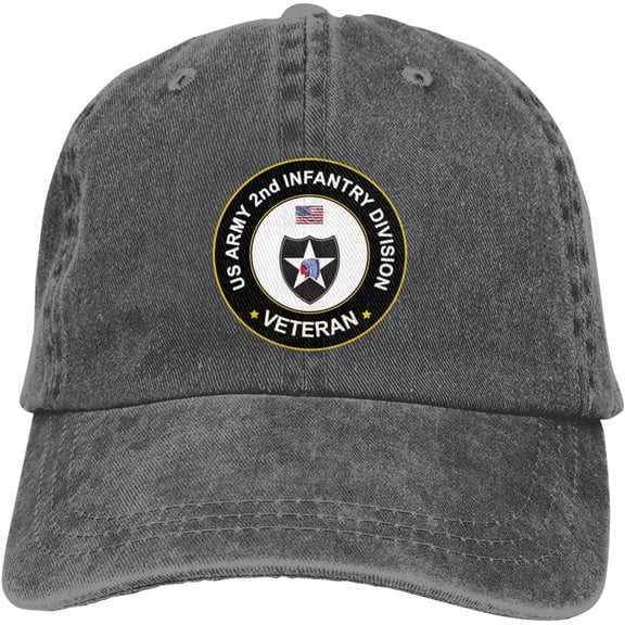 US Army 2nd Infantry Division Veteran Dad Hat Baseball Unisex Baseball Adjustable Washed Cap