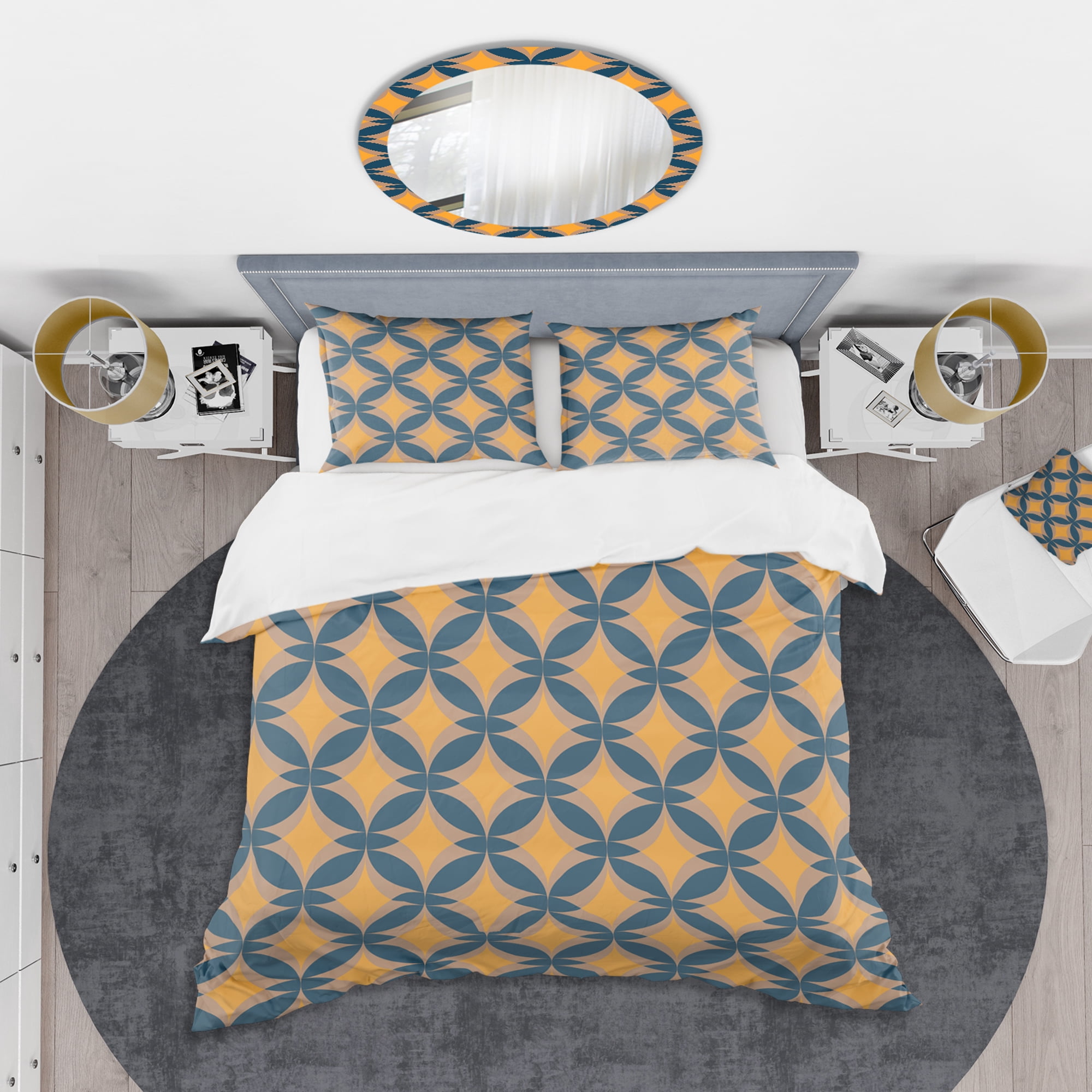 Designart 'Abstract Retro Design III' Mid-Century Modern Duvet Cover Set