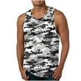 thumbnail image 2 of lcziwo Men's Cotton Workout Tank Tops Muscle Fit Gym Bodybuilding Training Sleeveless T Shirts Fashion Camo Beach Outfits White S, 2 of 5