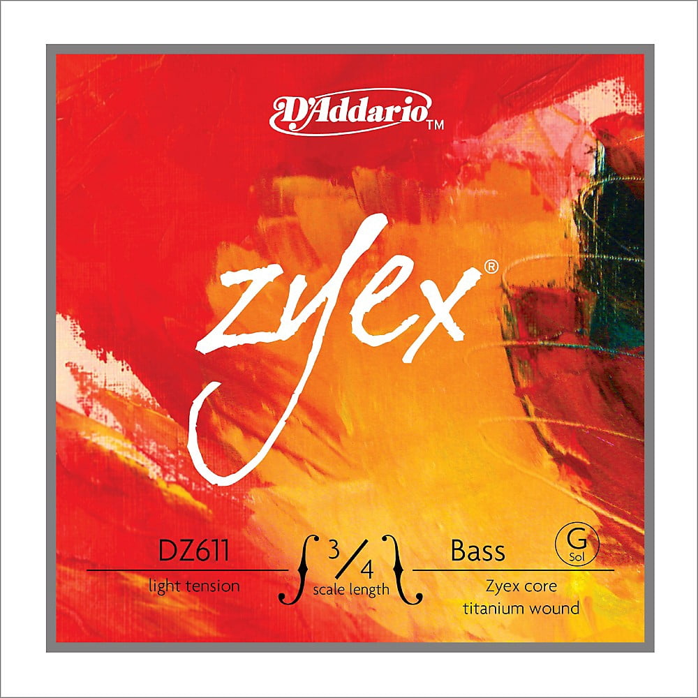 D'Addario DZ611 Zyex 3/4 Bass Single G String Light