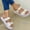 White, variant on Latrodar Shower Sandals Women Retro Comfortable Trendy Slide Sandals Women Summer Jeweled BOHO Sparkly Slide Sandals Platform Heels Slip on Sandals Beach Slides Indoor Breathable Slides