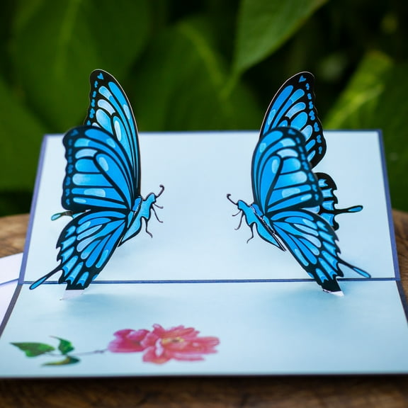 Cardstalked Pop-up Butterfly Greeting Card - Cute Anniversary, Beautiful Sympathy, Valentine's Day, Mother's Day Card - Veteran-Owned Small Business