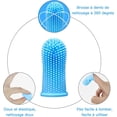 thumbnail image 3 of Azul, juego de 4 piezas - Cepillo de dientes para perros, cepillo de dientes para mascotas, cepillo de dientes de silicona de 360° para perros y gatos, con forma de dedo para limpiar lenguas y dientes, 3 of 5