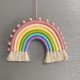 thumbnail image 2 of Accesorios para el cabello con borlas de arcoíris nórdicos, horquillas para el cabello, almacenamiento, decoración de pared tejida para habitación de niños, 2 of 6