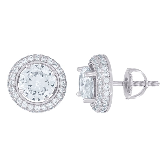 925 Sterling Silver Womens Moissanite 2.48ct Stud Earrings 10x10mm Wide Stud Earring for Women