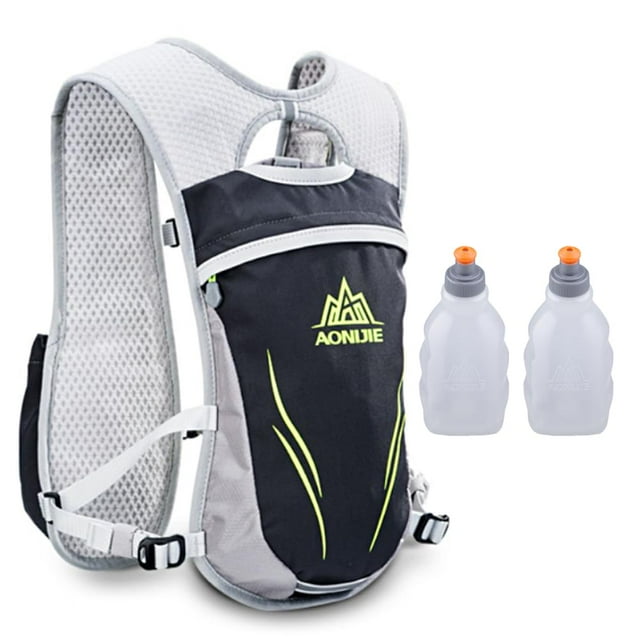 Sac à Dos Hydratation avec Bouteille de 2*250ML 5.5L Gilet de Course Hydratation Respirant et Léger Sac à Dos Marathon pour Cyclisme, Escalade et Randonnée