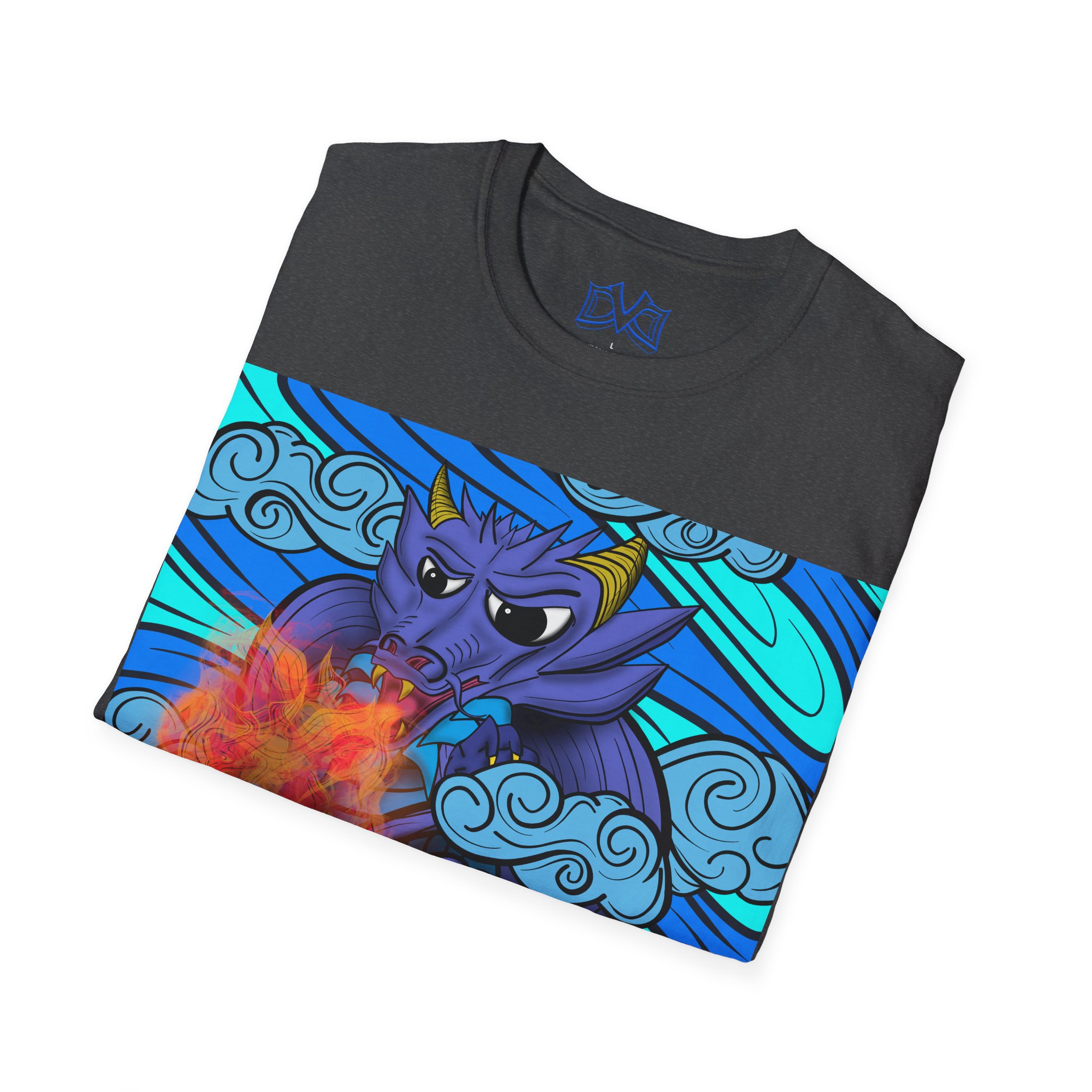 Dragon of Elements Skate n' Surf wear hand drawn, unisex soft-style t-shirt
