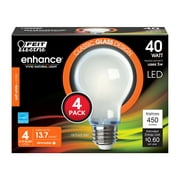 Feit Electric 5 Watt (40 W Equivalent) Enhance Soft White LED Bulbs, A19, E26, Dimmable (4 Pack)