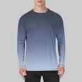 thumbnail image 2 of USNSM Mens Plus Size Gradient Printed Shirts UPF 50+ Rash Guard Long Sleeve Sun UV Protection Beach Shirts Pullover T-Shirt Gray L, 2 of 5