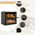 thumbnail image 5 of Double Layer Large Bread Box for Kitchen Counter, Wooden Corner Bread Storage Container with Acrylic Window, Black, 5 of 14