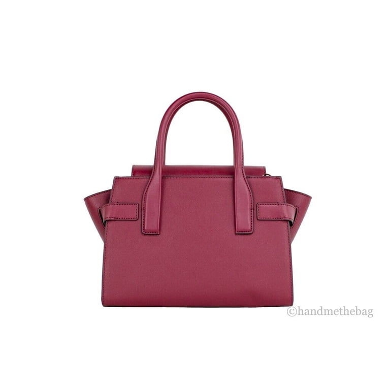 Michael Kors Carmen Medium Mulberry Saffiano Leather Flap Satchel
