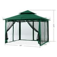 thumbnail image 2 of MASTERCANOPY 9 x 9ft Patio Gazebo with Double Roof and Mesh Walls, Forest Green, 2 of 8