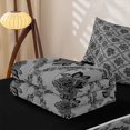 thumbnail image 5 of Erosebridal Gothic Damask Zipper Full Size Comforter Sets with Fitted Sheet and 2 Pillowcases, Southwestern Blossom Zipper Bedding Set, Black Light Gray, Black Reversible, 5 of 7