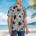 thumbnail image 3 of Vsdgher Spiders Print Men's Hawaiian Shirts Button Down Tropical Holiday Beach Shirts Vacation Clothes,X-Large, 3 of 7