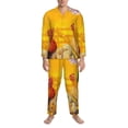 thumbnail image 3 of Salouo The Chicken Family Print Button-Front Long Sleeve Pajama Set for Men, Soft 2Pjs Men's Long Sleeve Sleepwear-Small, 3 of 7