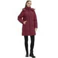 thumbnail image 6 of Wantdo Women's Winter Coat Quilted Winter Jacket Windproof Hooded Puffer Coat Wine Red M, 6 of 10