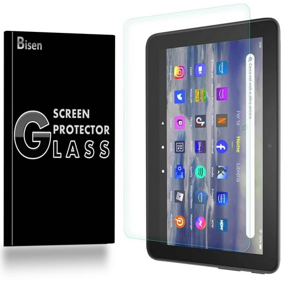 [2-Pack] Fit For Amazon Fire 7 (12th Gen, 2022) [BISEN] Tempered Glass Screen Protector, Anti-Scratch, Anti-Shock, Shatterproof, Bubble Free