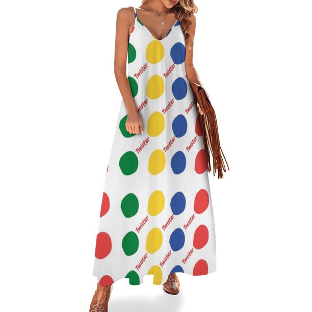 Vestido sin mangas con estampado Twister, ropa de mujer, conjuntos de playa para mujer, vestido de cumpleaños para mujer