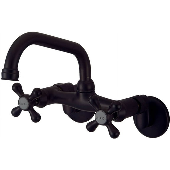 6" to 9" Adjustable Wall Mount Kitchen Faucet, Ceramic Disc Cartridge - By Plumb USA (Standard Spout, Oil Rubbed Bronze)