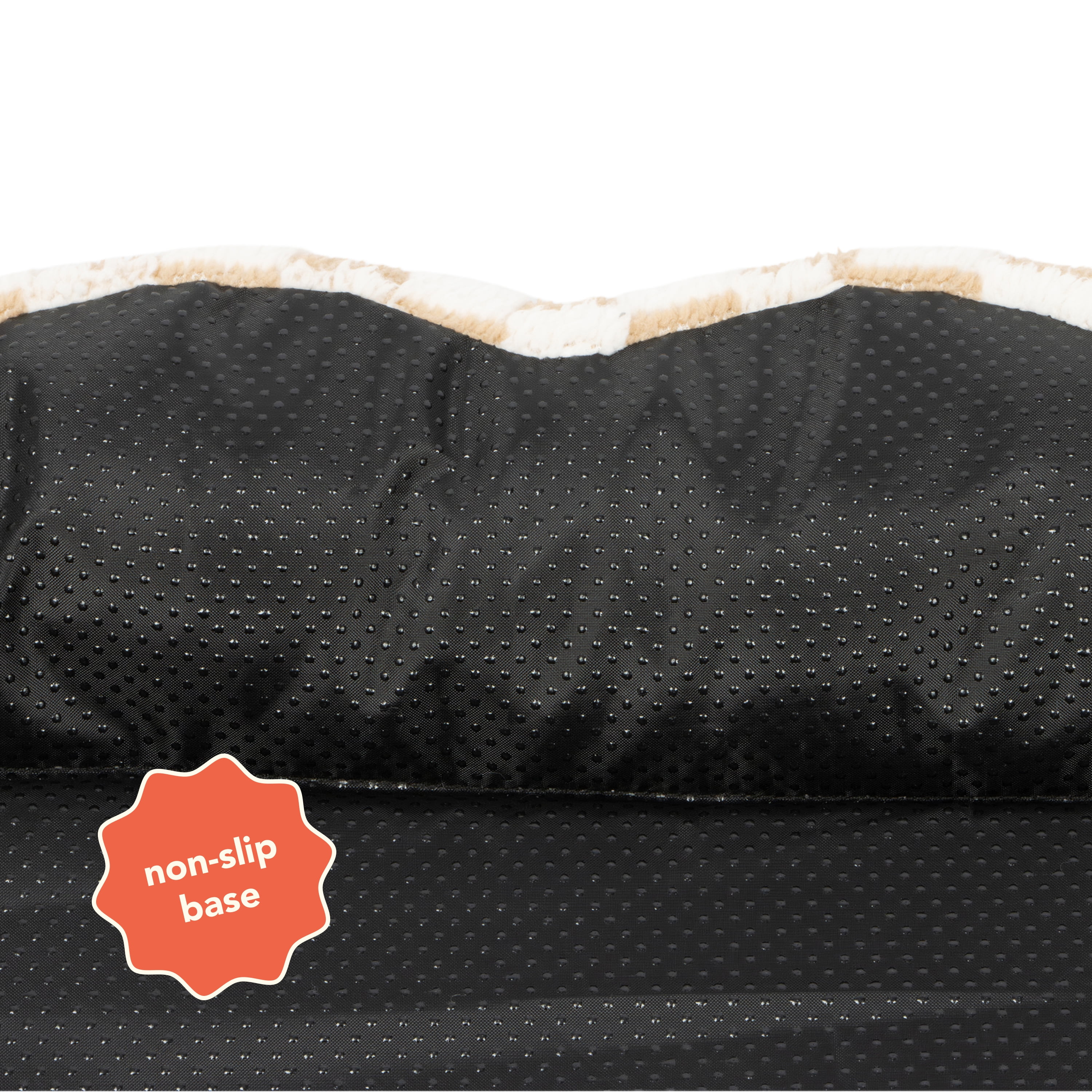 Oodles Checkered Sherpa Cloud Pet Bed, Tan, Small 24" L x 17.5" W