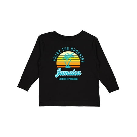 

Inktastic Enjoy The Sunshine Jamaica Summer Paradise Boys or Girls Long Sleeve Toddler T-Shirt