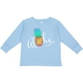 thumbnail image 3 of Inktastic Aloha in Cursive with Pineapple Rainbow Colors Boys or Girls Long Sleeve Toddler T-Shirt, 3 of 5