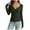 Army Green, variant on Women's Casual Long Sleeve V-Neck Pullover Blouse with Ruched Bust Detail and Solid Color Women's Pullover Tops