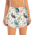thumbnail image 2 of Rateoe Easter Rabbit Printed 2 in 1 Women's Workout Shorts for Athletic Gym Running Shorts with Phone Pockets-Small, 2 of 7