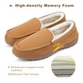thumbnail image 3 of FUPPIA Mens Moccasin Slippers Indoor Outdoor Comfortable Warm Moccasins for Men with Non-Slip Rubber Sole Slip-on Shoes 12 Beige, 3 of 6
