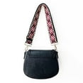 thumbnail image 3 of The Eva Saddle Crossbody Bag with Jacquard Strap - Black, 3 of 3