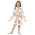 thumbnail image 6 of FORMRS Niños Bathrobe Unisex Hooded Robe Soft Plush Pajamas Sleepwear, Size 2-3T, Brown Autumn Leaves, 6 of 7