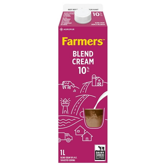 Crème à mélanger 10 % Farmers par Natrel 1 L