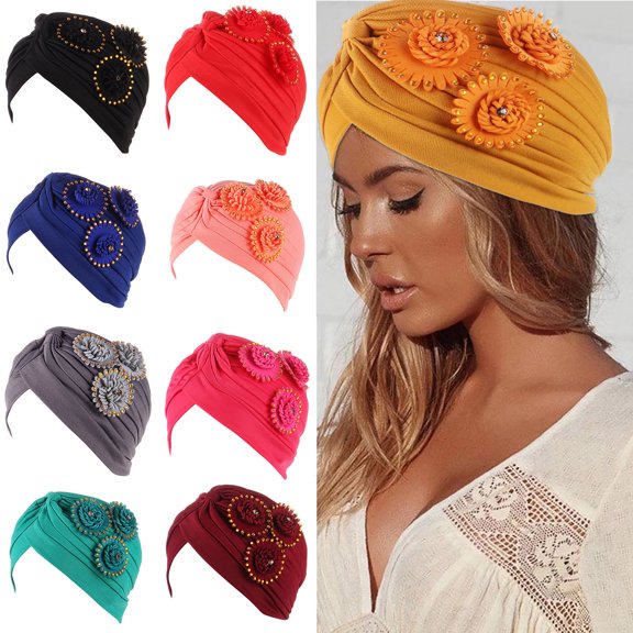 Hot Sales LSONABXA Saving $5 Black Heardband for Women Head Hat Wrap Cap Cover Turban Headwear Ethnic Cap Heardband Women Headscarf for Women
